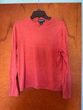 Land’s End Vintage Coral V-Neck Lightweight Sweater